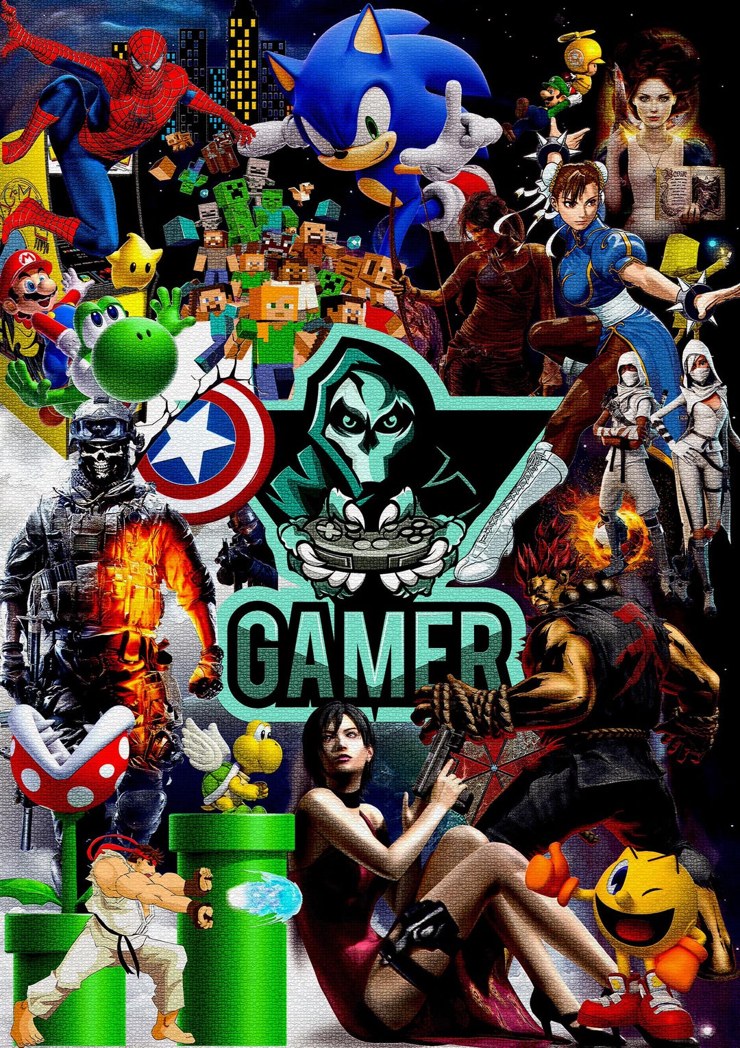 Gamer Collage Wall Art. Gamer Poster - Etsy