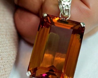 Zultanit Farbwechsel Achteck Schliff 925 Silber Anhänger - Handgemachter Schmuck