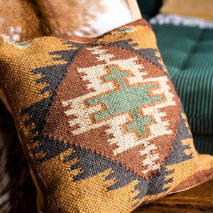 Kilim Berber Cushion Cover 45x45 – Geometric Boho Decor Pillow