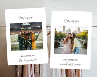 Photo Bridesmaid Proposal Card Template | Editable Canva Design (Digital Download)