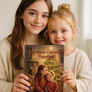 Libro di storie natalizie personalizzato per fratelli / Regalo fotografico personalizzato per bambini