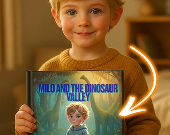 Personalized Dinosaur Book with Child’s Photo & Name | Custom Dino Adventure Story Gift