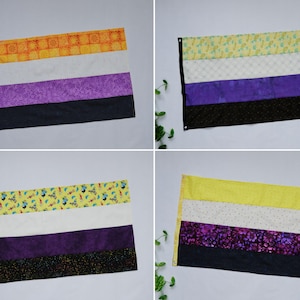 Non-binary Pride Flag Wall Hanging - Handmade LGBTQIA+ Flag with Grommets