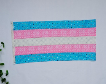 Trans Pride Flag Wall Hanging - Handmade LGBTQIA+ Flag with Grommets