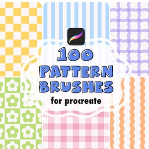 100 Seamless Pattern Brushes for Procreate | Digital Illustration, Backgrounds (Instant Download)