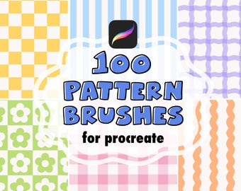 100 Pincéis de Padrões Perfeitos para Procreate | Ilustração Digital, Fundos (Download Instantâneo)