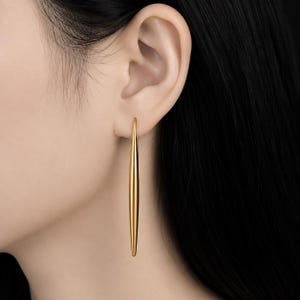 Astra Drop Earrings – Minimalist Gold Dangle Earrings for Women, Elegant Long Statement Earrings, Modern Jewelry Gift, Quiet Luxury Style