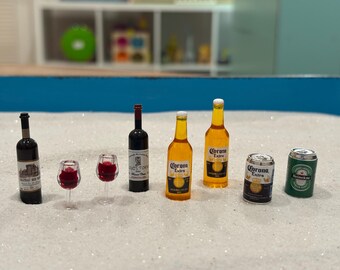 Addiction & Recovery Sandtray Miniatures | Miniature Bar and Addiction Recovery Symbols | Beer and Wine Sandtray Miniatures | Play Therapy