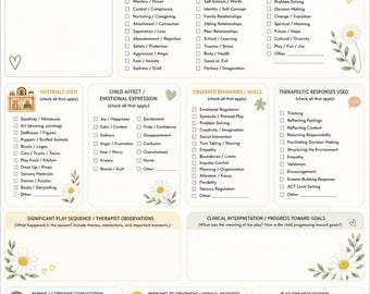 Play Therapy Session Documentation Form (Printable PDF)
