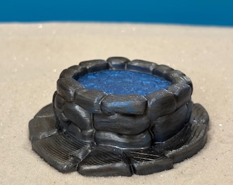Resin Stone Wishing Well Sandtray Miniature | Play Therapy Sand Tray Accessory | Counseling Miniature | Fairy Garden Well | Resin Miniature