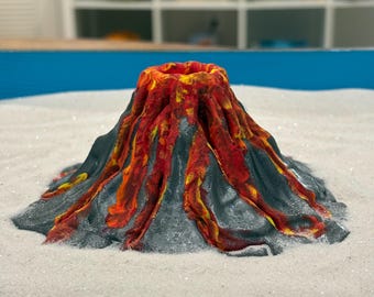Volcano Sandtray Miniature | Sand Tray Therapy Tool | Natural Disaster Miniature | Emotional Expression Symbol