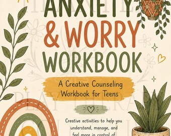Teen Anxiety Workbook | Anxiety Coping Skills Activities | CBT & Counseling Worksheets | Therapist Printable PDF | Mental Health