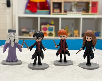Wizard Character Miniature Set | Magical School Miniatures | Fantasy Figures for Play Therapy | Sandtray Miniatures | Wizarding-Inspired