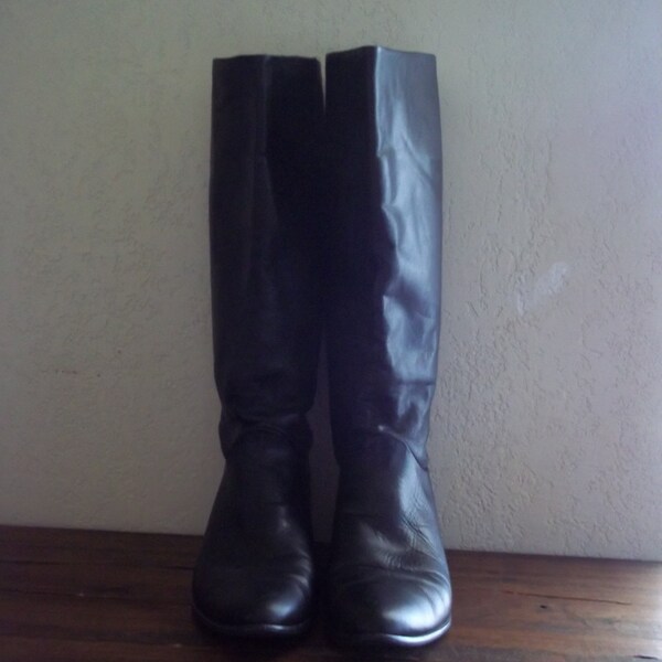 riding boots black leather boots size 9 womens