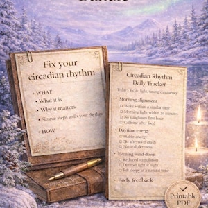 Fix Your Sleep Schedule PDF | Circadian Rhythm Reset Guide + Daily Habit Tracker