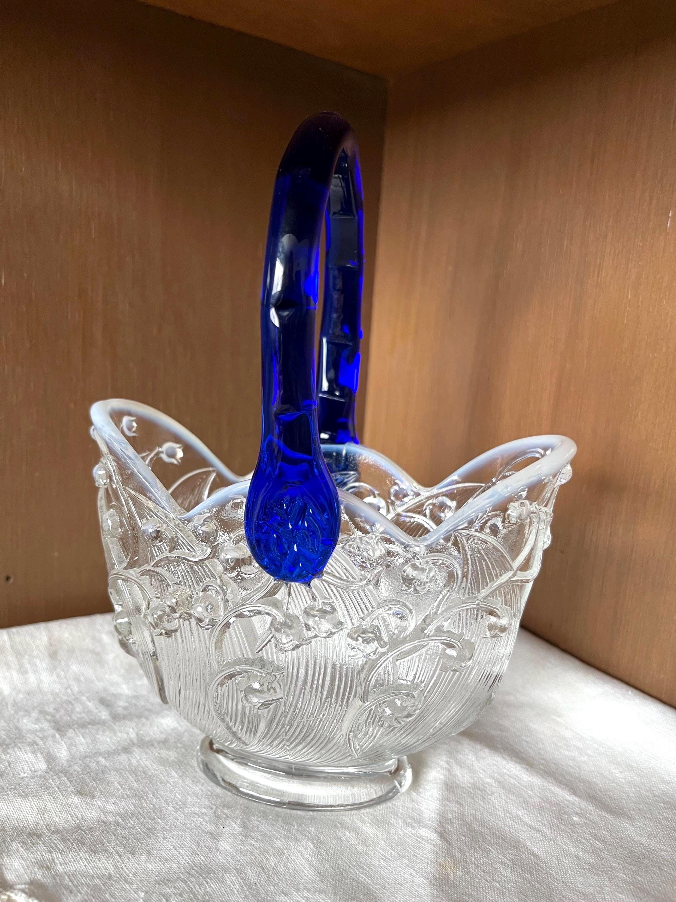 Fenton Cobalt Blue Basket - Etsy