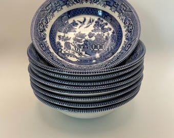 Churchill Blue Willow Cereal Bowl 6” | Made in England | Mint |