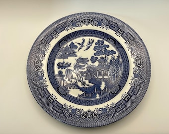 Churchill Blue Willow 8” Salad Plates | Set of 4 | Mint Condition | Made in England