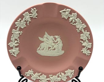 Wedgwood Vintage Pink Jasperware Ash Tray | Three Muses Watering Pegasus