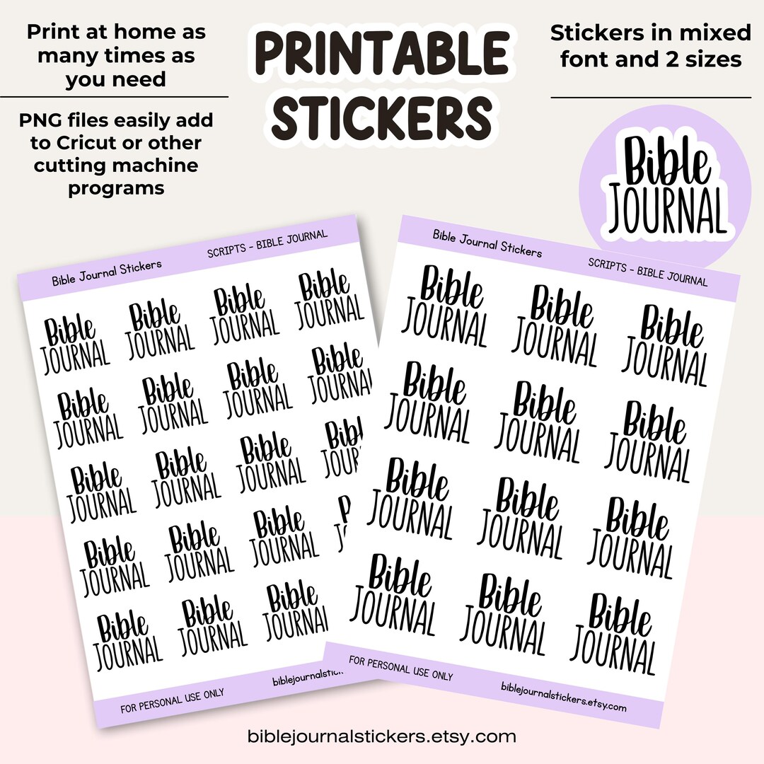 Bible Journal Script Printable Planner Stickers | Digital Planner ...