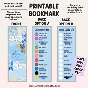 Printable Bible Study Bookmark | Color Coded Journaling (Digital Download)