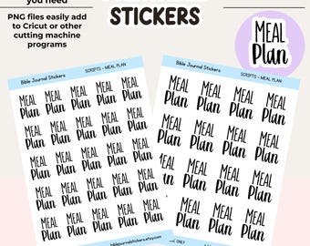Meal Plan Printable Planner Stickers | Digital Planner Sticker Download | Bible Journaling Stickers