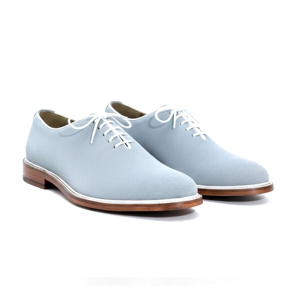 Mens Light Grey Suede Oxford Shoes | Handmade Soft Suede Dress Shoes | Elegant Lace-Up Formal Shoes | Custom Size Footwear Mens Light Grey Suede Oxford Shoes | Handmade Soft Suede Dress Shoes | Elegant Lace-Up Formal Shoes | Custom Size Footwear