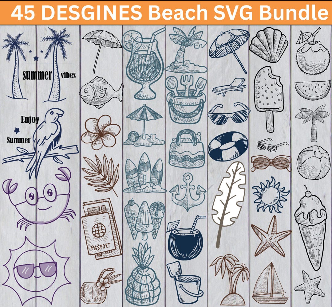 Beach SVG Bundle | Summer Beach SVG | Tropical Vacation Cut Files ...