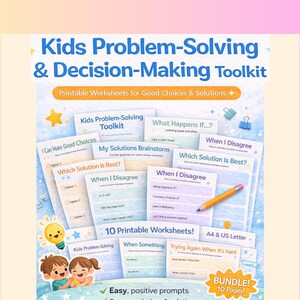 Kids Problem-Solving And Decision-Making Toolkit | Social Emotional Learning Printable Life Skills Activities | PDF Instant Download