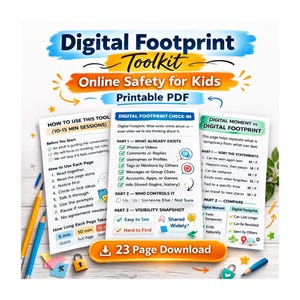 Digital Footprint Toolkit | Online Safety Guide for Kids (Printable PDF)