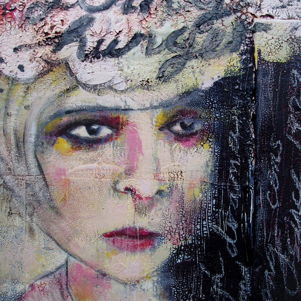 jenny hunger / an original mixed-media painting on cradled wood panel