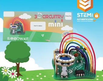 3D Circuitry Rainbow MINI Kit | Learn Soldering & Electronics | STEM Educational DIY Light-Up Circuit Board Model