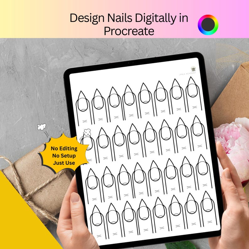 Procreate Normal Nails Nail Art Practice Templates | Beginner Nail Design Planner (digital ...