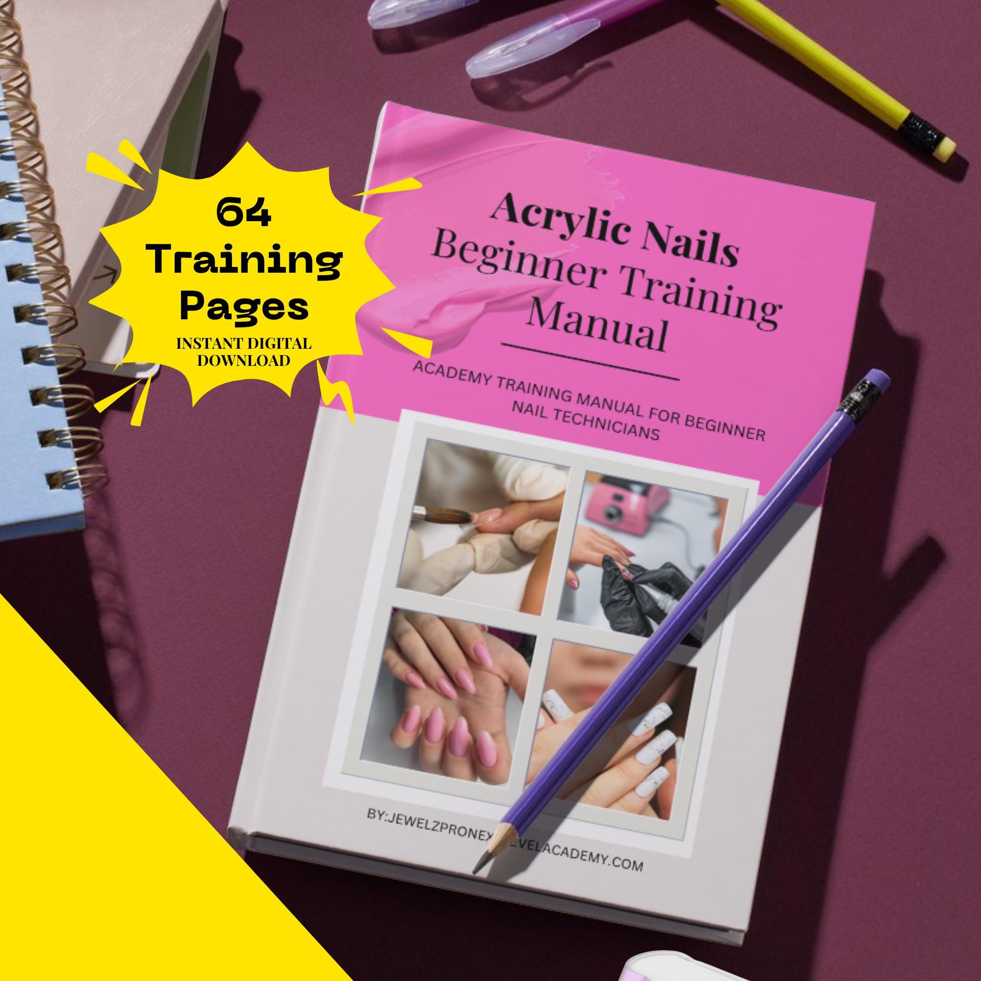 Beginner Acrylic Nail Training Manual Nail Tech Education Guide (PDF)