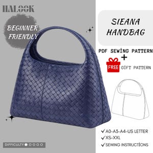 Handbag Sewing Pattern PDF | Leather Bag  | Shoulder-Bag Pattern | Sewing-Friendly Digital Download