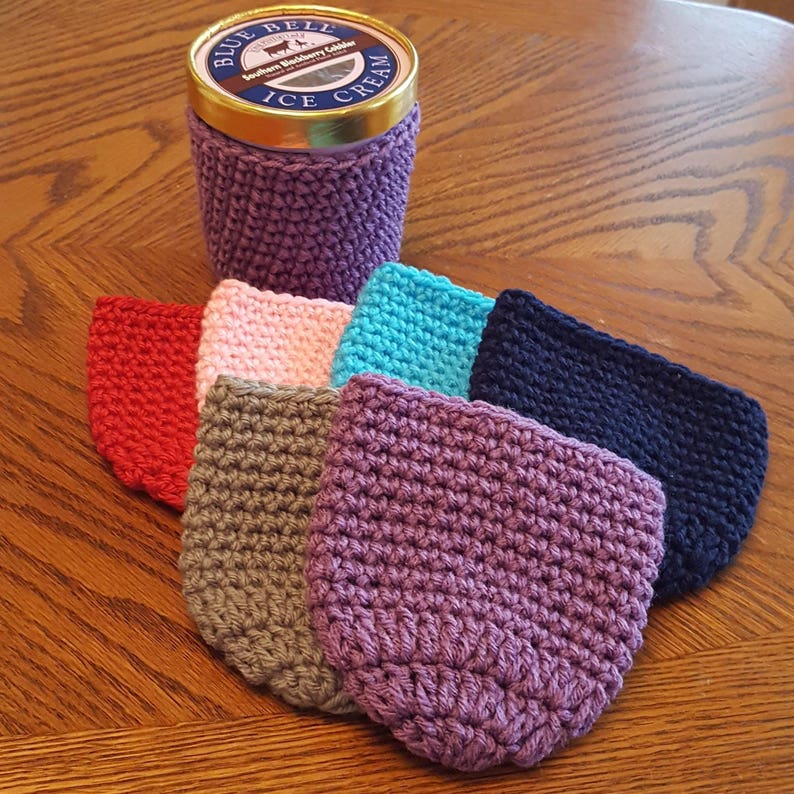 Pint-size Ice Cream Cozies Set of 2 MORE COLORS BFF gift, Teacher Gift, Get Well, Birthday, Housewarming, Miss You, Graduation, image 2