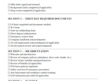 New Hire Checklist | Employee Onboarding Checklist