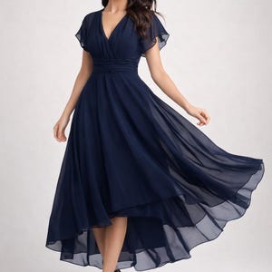 Knee Length Chiffon Dress - Etsy Knee Length Chiffon Dress - Etsy
