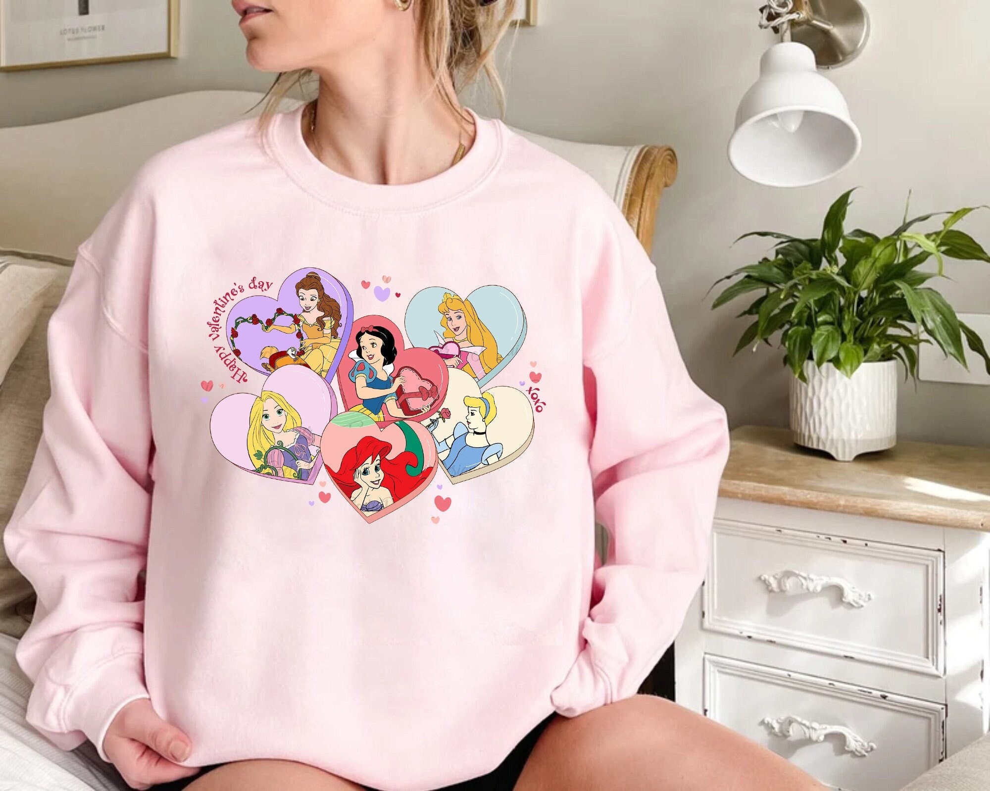 Discover Disney Valentine's Day Princess Shirt, Retro Princess Sweatshirt