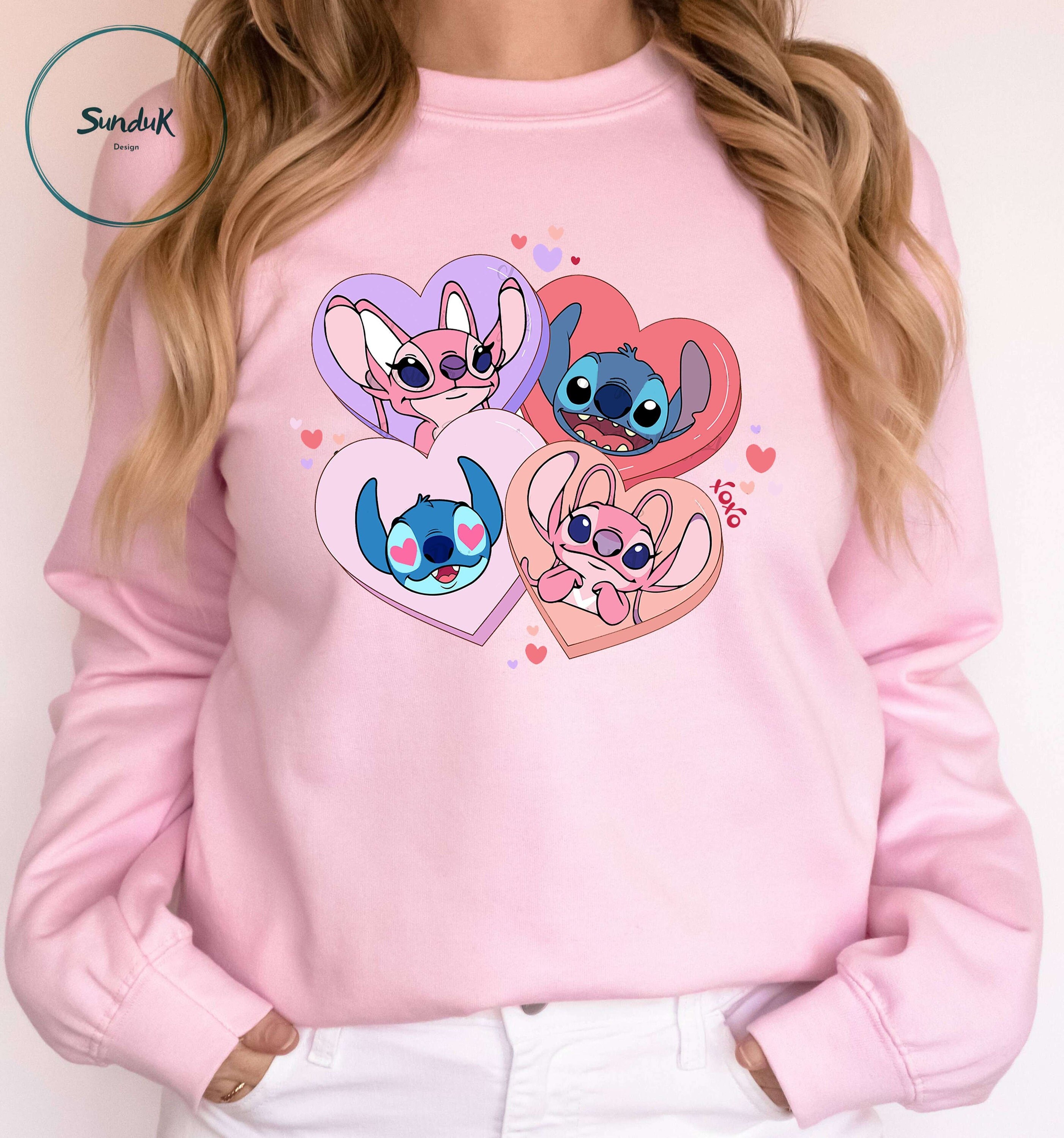 Discover Disney Stitch And Angel Pocket Sweatshirt
