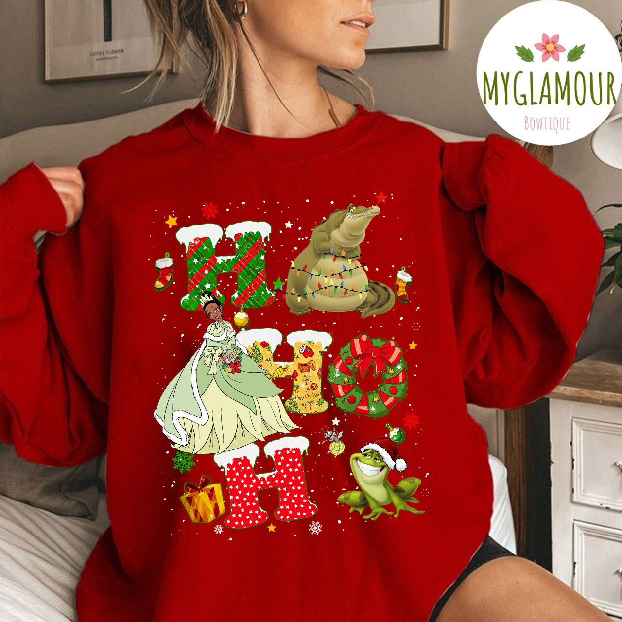Discover Disney The Princess and the Frog Christmas Vintage Sweatshirt, Princess Tiana Christmas Sweatshirt