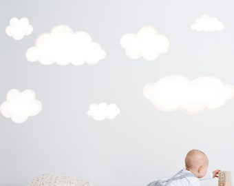 Fabric Wall decal nursery decor | large cloud stickers | toodles decal studio