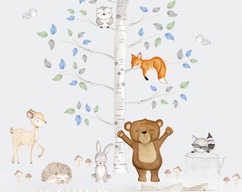 Woodland nursery decor | tree wall sticker | boys woodland decals | forest wall decal | woodland wall decal | toodles decal studio