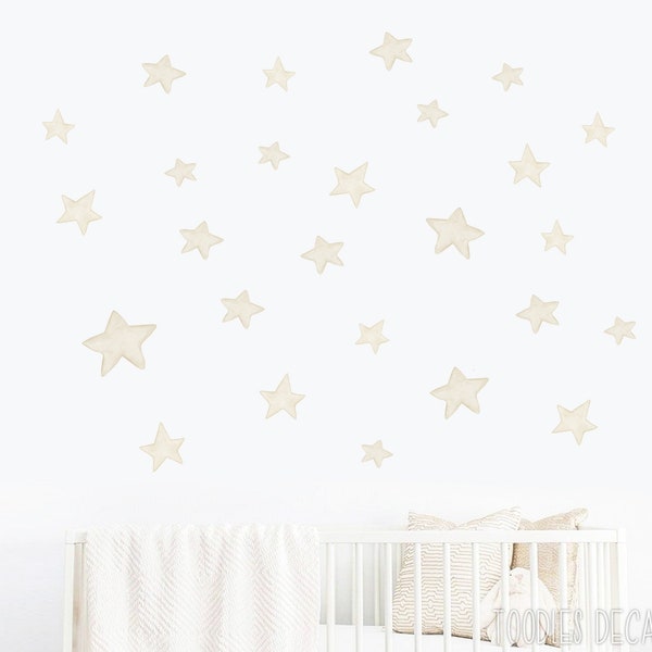 STAR wall decal nursery decor, reusable fabric stickers, gender neutral wall art