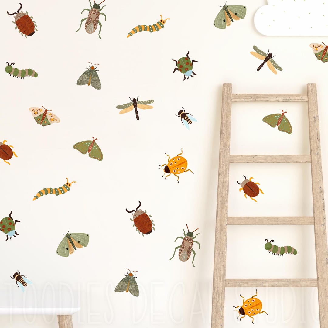 Bug Fabric Decals, Boys Insect Stickers, Textured Wall, Reusable and ...