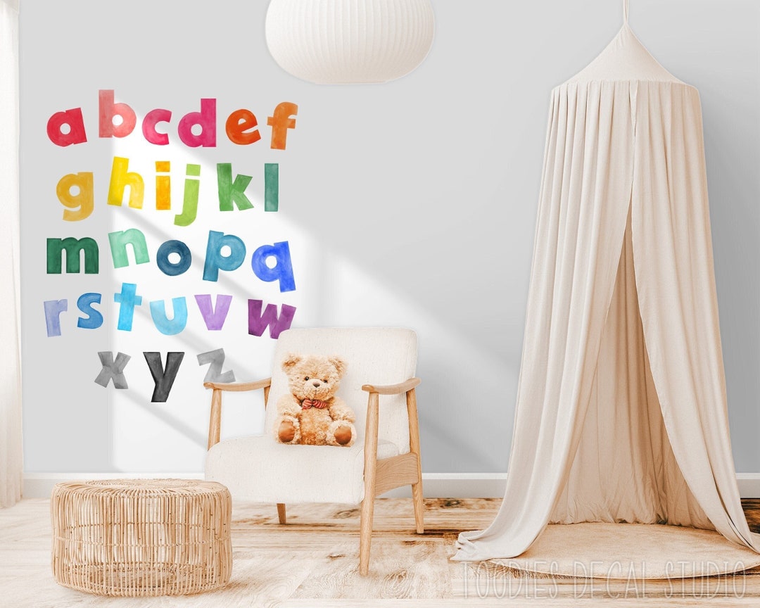 Lowercase Letters | Fabric Wall Decal | Rainbow Alphabet Nursery ...