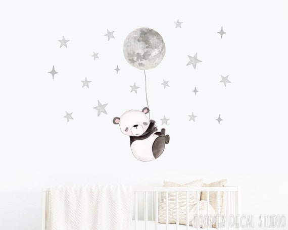 Panda Love Fabric, Nursery Wall Decal