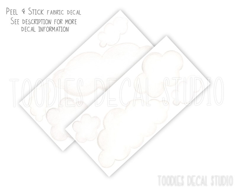 Large Cloud Decals, Fabric Wall Decals, Gender Neutral Nursery Decor