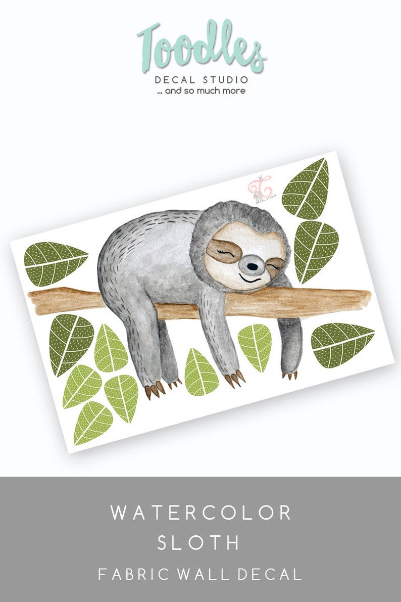 Cute Sloth Wall Decal for Nursery Gender Neutral Bedroom Etsy
