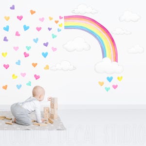 Watercolor Rainbow Fabric Wall Decal: Removable Nursery Decor